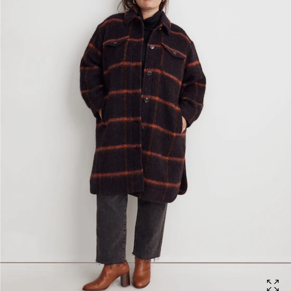 Madewell Black and Brown Plaid Utility Jacket